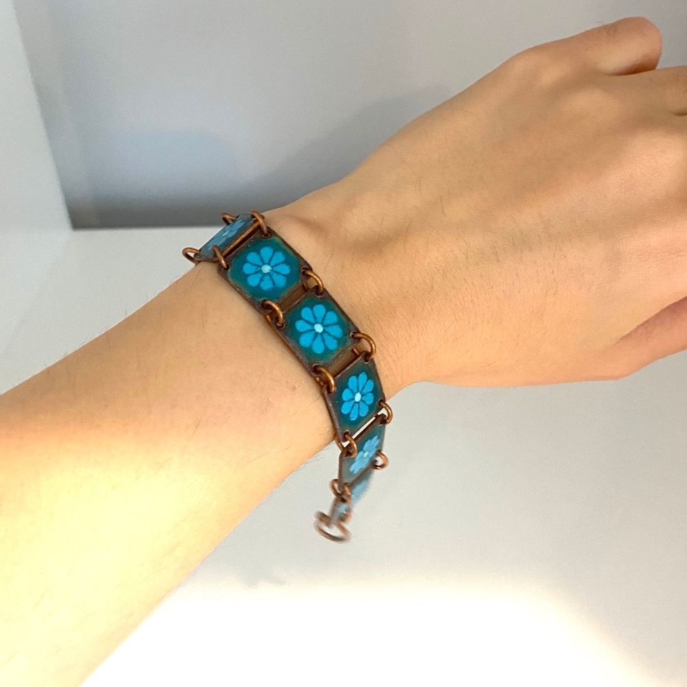Torques Blue Patterned Bracelet - image 1